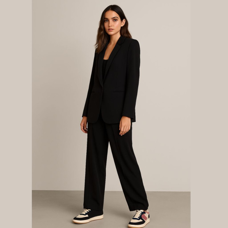 Schwerer Viskose-Twill NOIR Schwarz